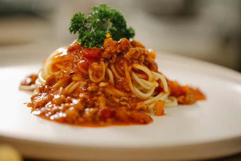 Spaghetti Bolognese with slow-cooked meat sauce