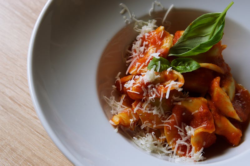 Rigatoni Amatriciana with guanciale and tomato sauce